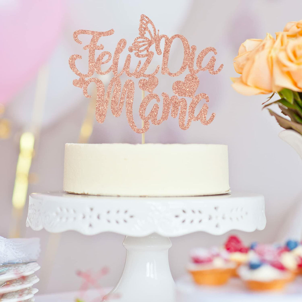 Feliz Dia Mama Cake Topper First Holy Communion Mothers Day Decor