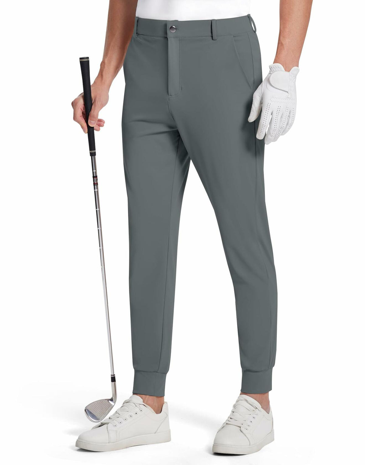 SERAMY Men's Golf Joggers Slim Fit Stretch Pants 5 Pockets Ink Gray Size XXL