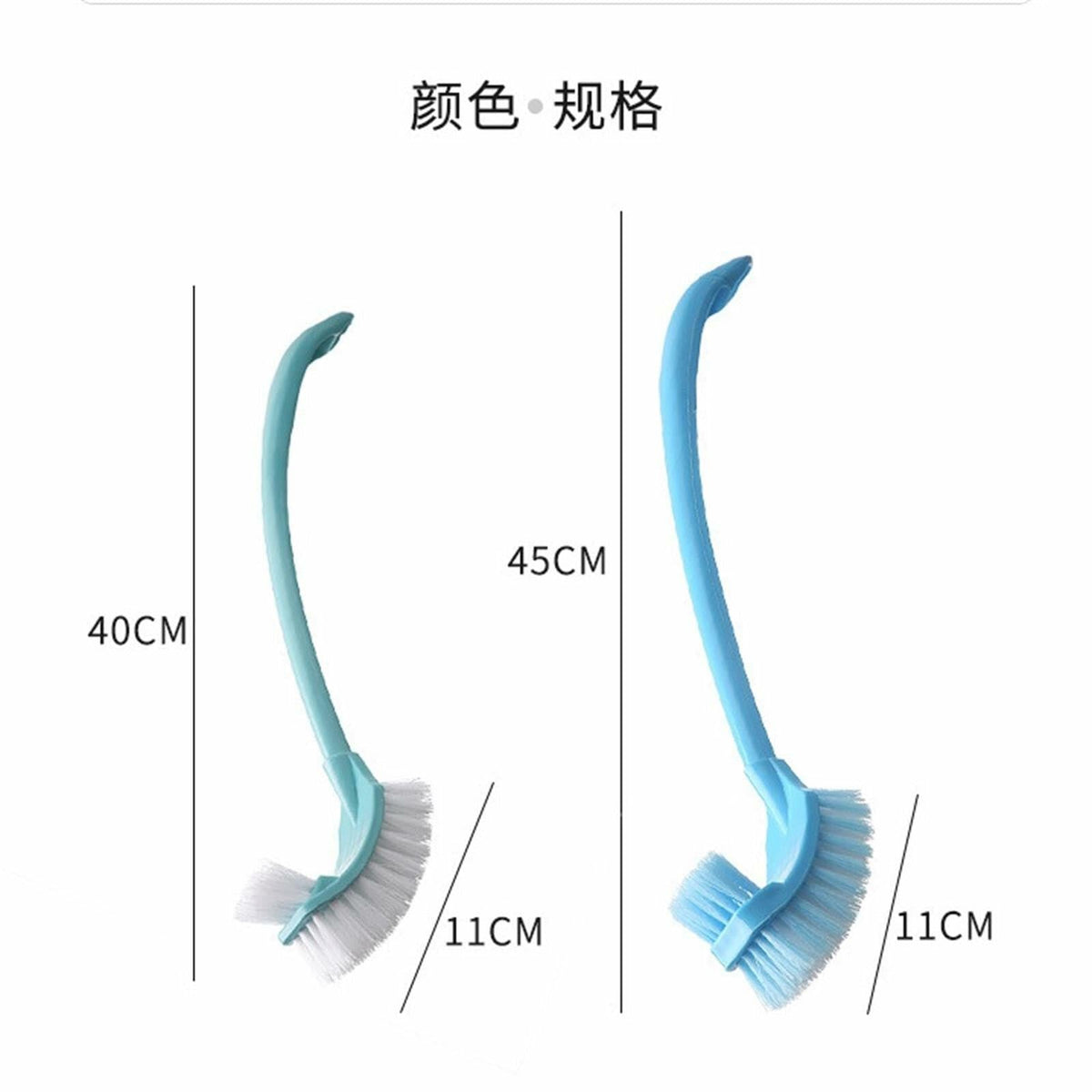 [Like New] Simple Toilet Brush Double Sided Clean Brush with Long Holder Green 1pc
