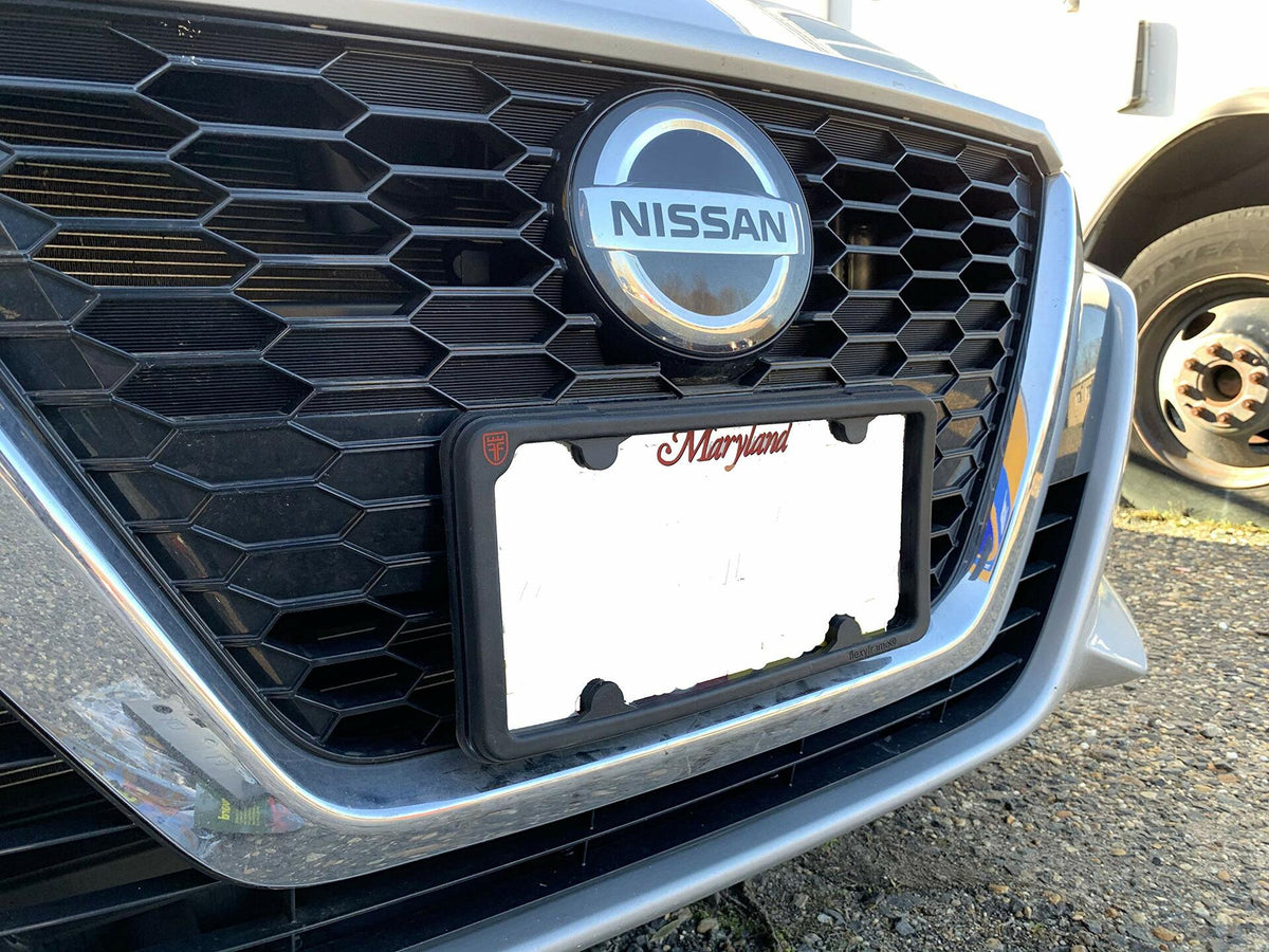 TN TrunkNets Inc NASA-Like Rubber Front License Plate Frame for Nissan