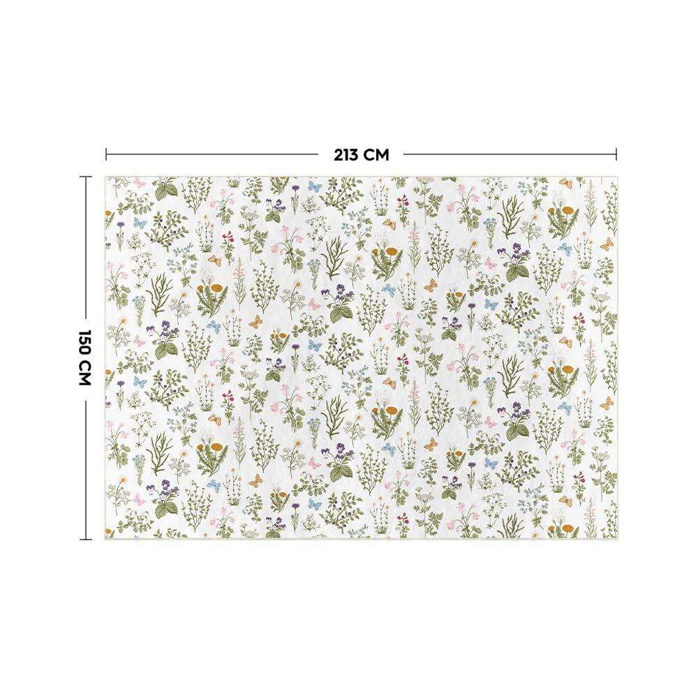 Artoid Mode Wild Floral Antique Herbs Area Rug Home Decor 5x7 Feet