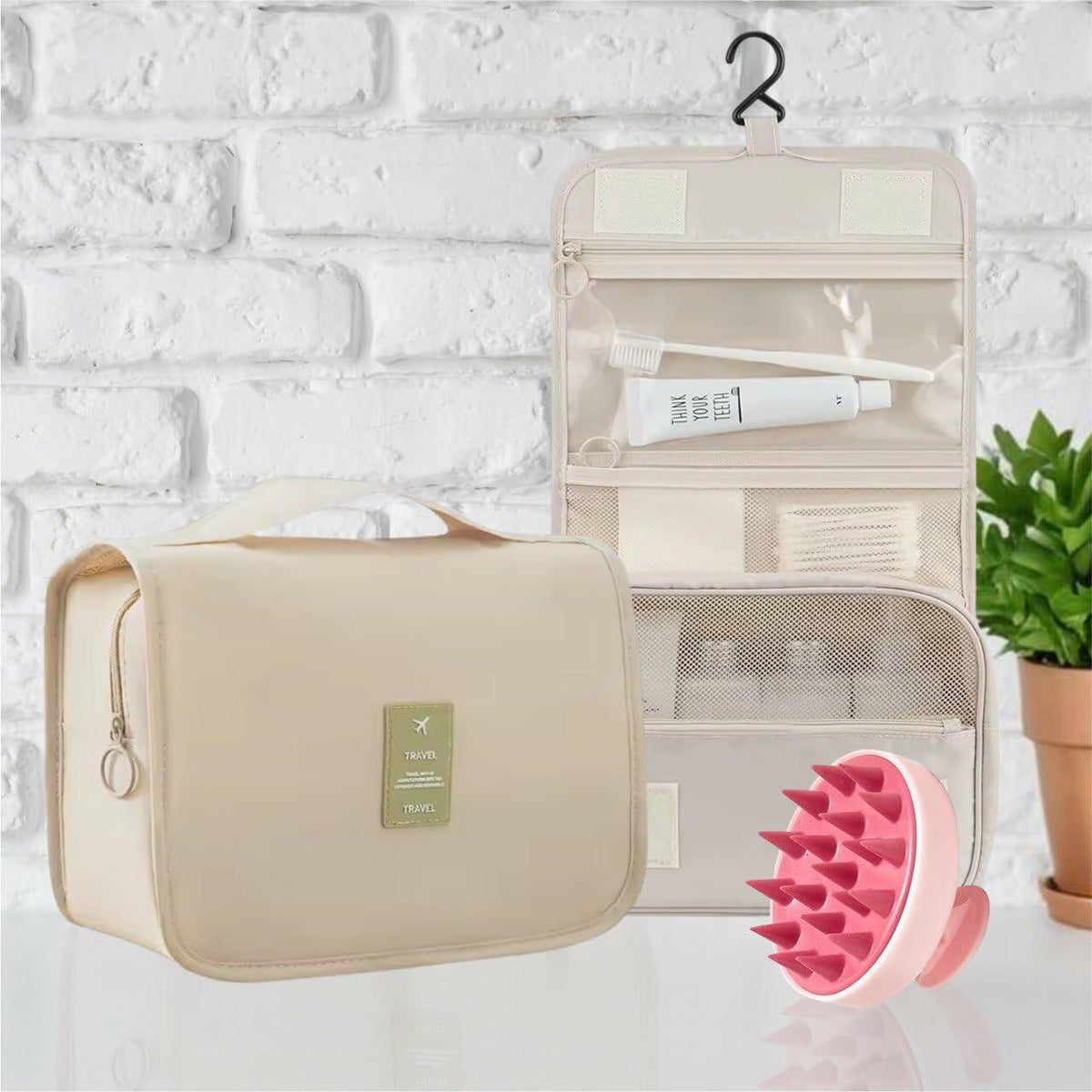 Toiletry Bag Travel Organizer with Hanging Hook Large Water-Resistant