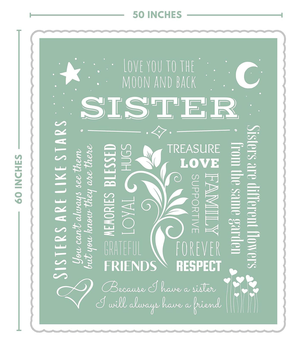 FILO ESTILO Sister Blanket Sherpa 60x50in Sage Green