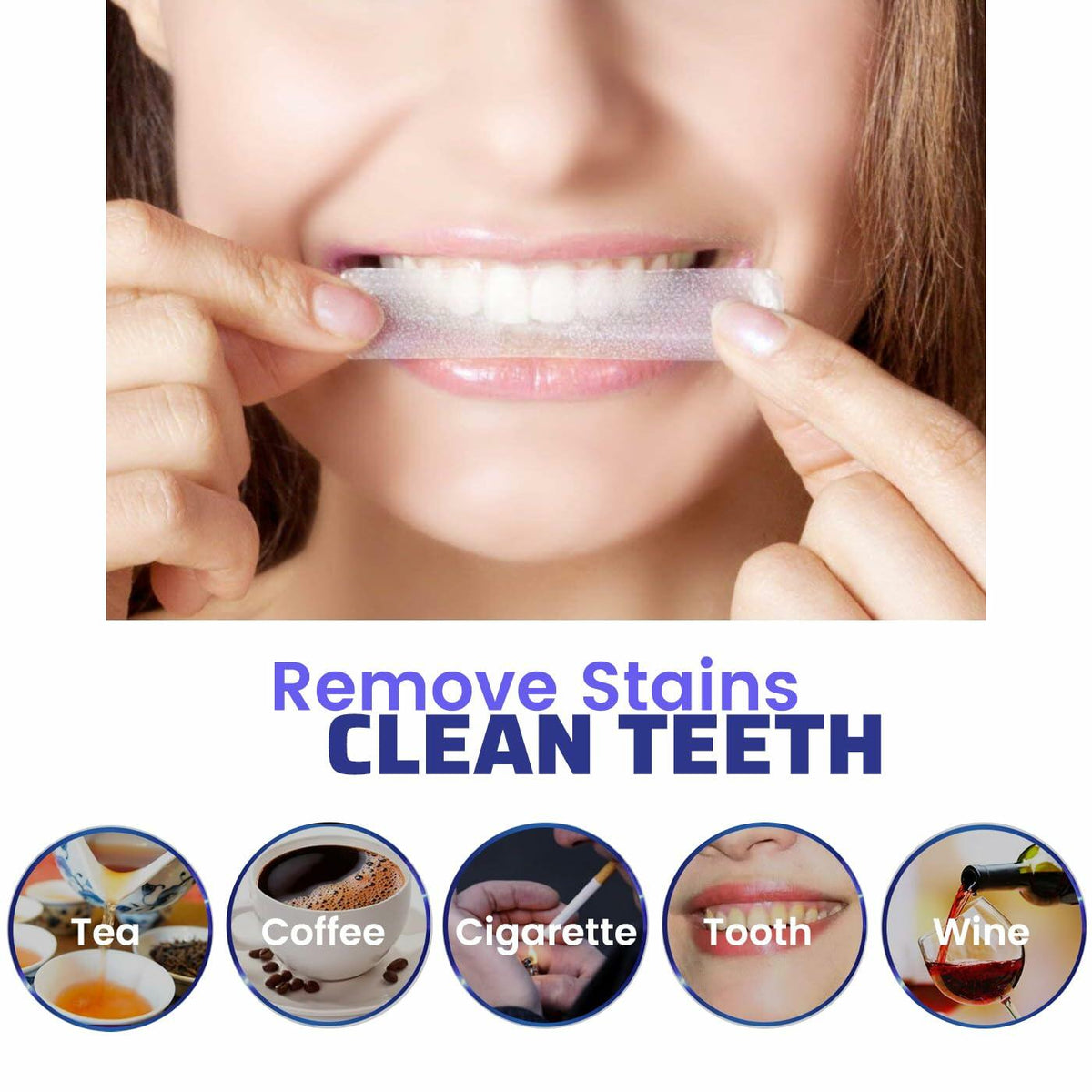 Care Enamel Whitening Strips Teeth Whitener Kit Mint 28 Strips