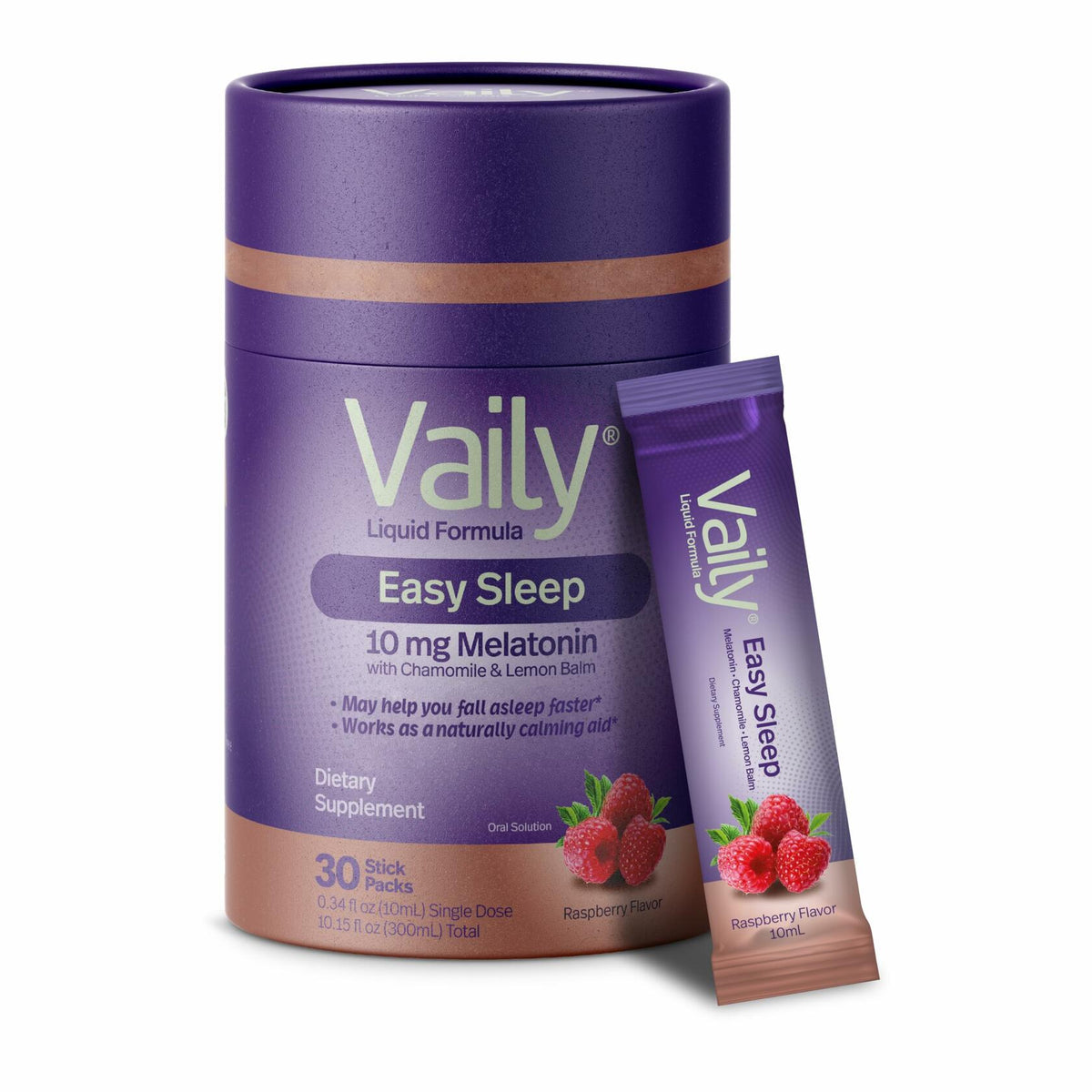 BestBy10/25 Vaily Liquid Melatonin 10mg Raspberry Flavor Sleep Aid 30 Doses