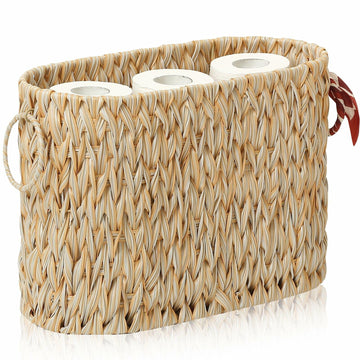 ELINZINE Toilet Paper Storage Holder for 6 Mega Rolls Bathroom Basket Buttermilk