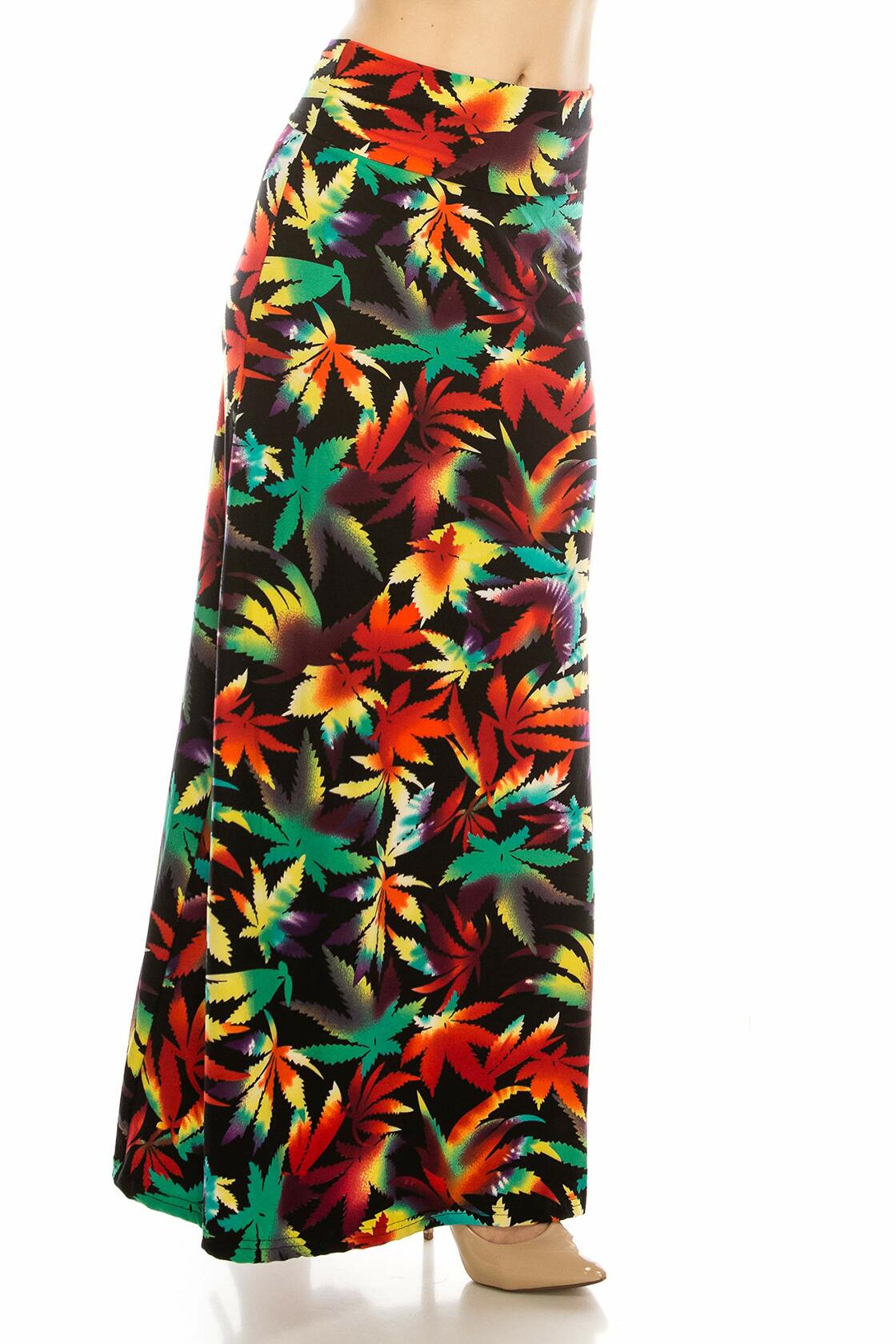 RENESEILLE Women's Long Maxi Skirt High Waist Elastic Waistband OS Size OS
