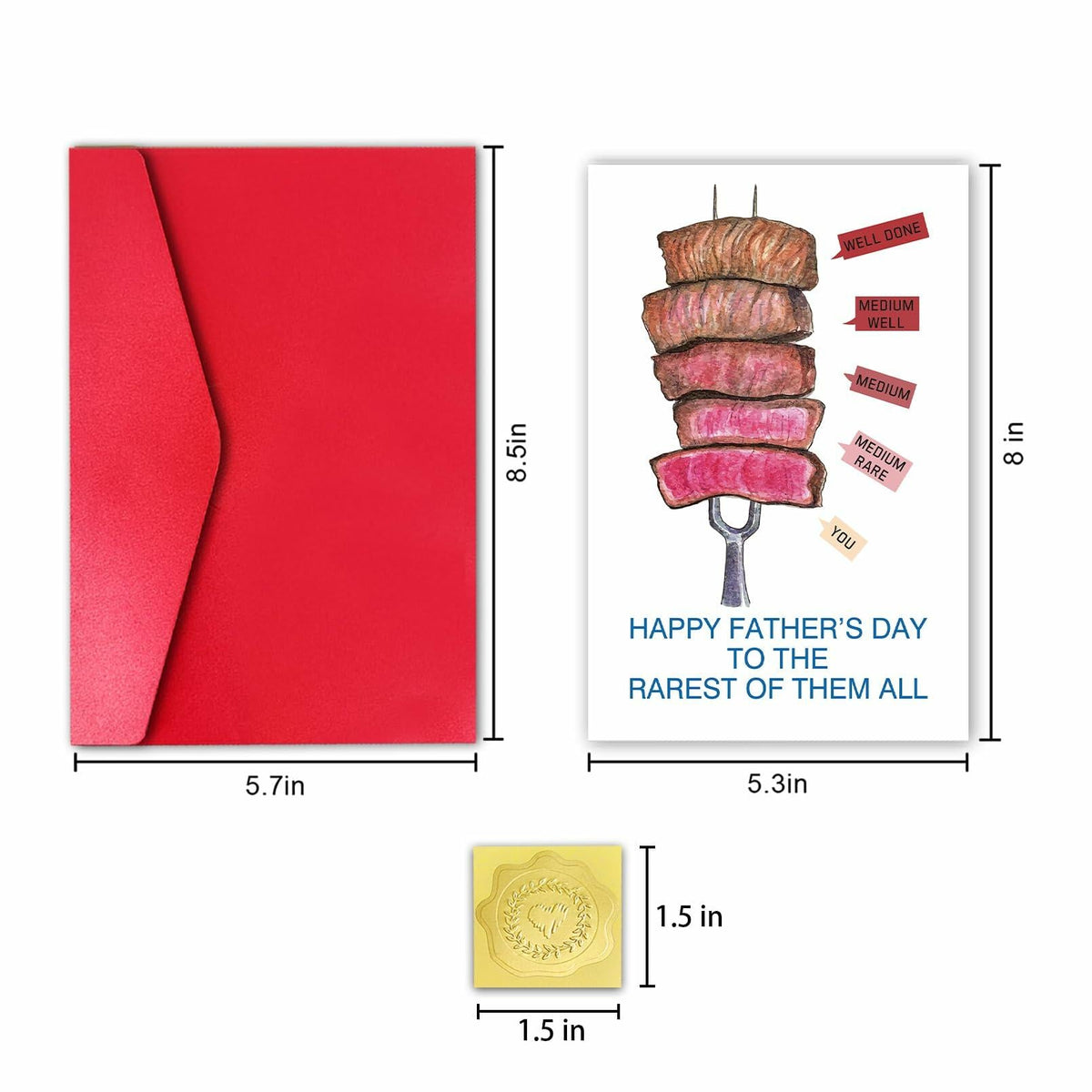 CSMOSJgreetings Pun Beef Father's Day Card for Daddy - Rarest - Single