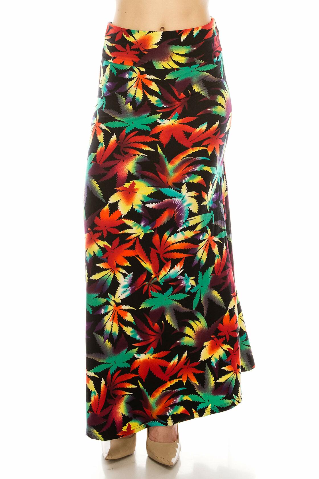 RENESEILLE Women's Long Maxi Skirt High Waist Elastic Waistband OS Size OS