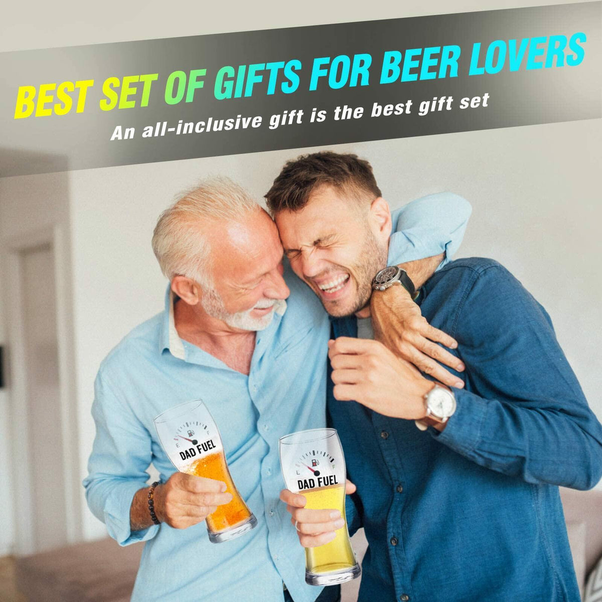 Luka Tech Funny Beer Glass 450ml Unique Father's Day Gift for Dad