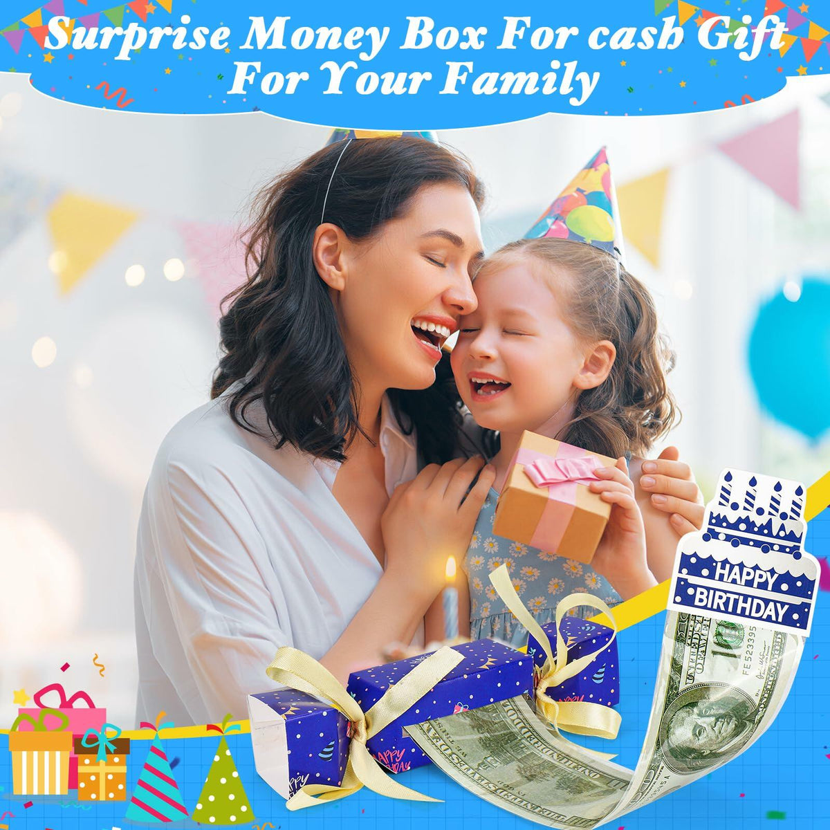 XANGNIER 8pcs Valentine's Day Surprise Money Pull Box Cash Gift Holder