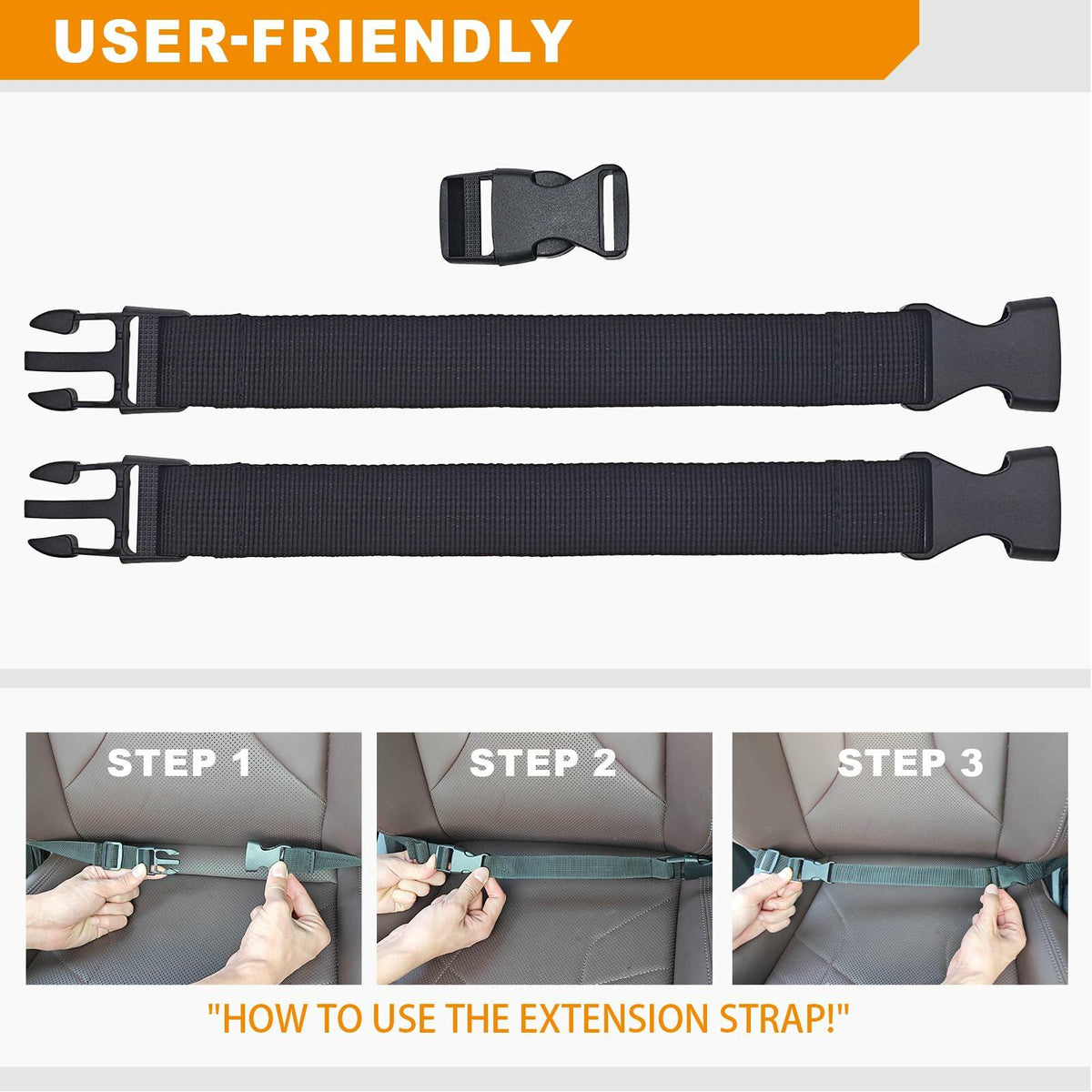 Universal Truck Gun Rack Extension Strap Black Durable Secure Firearm Holder L