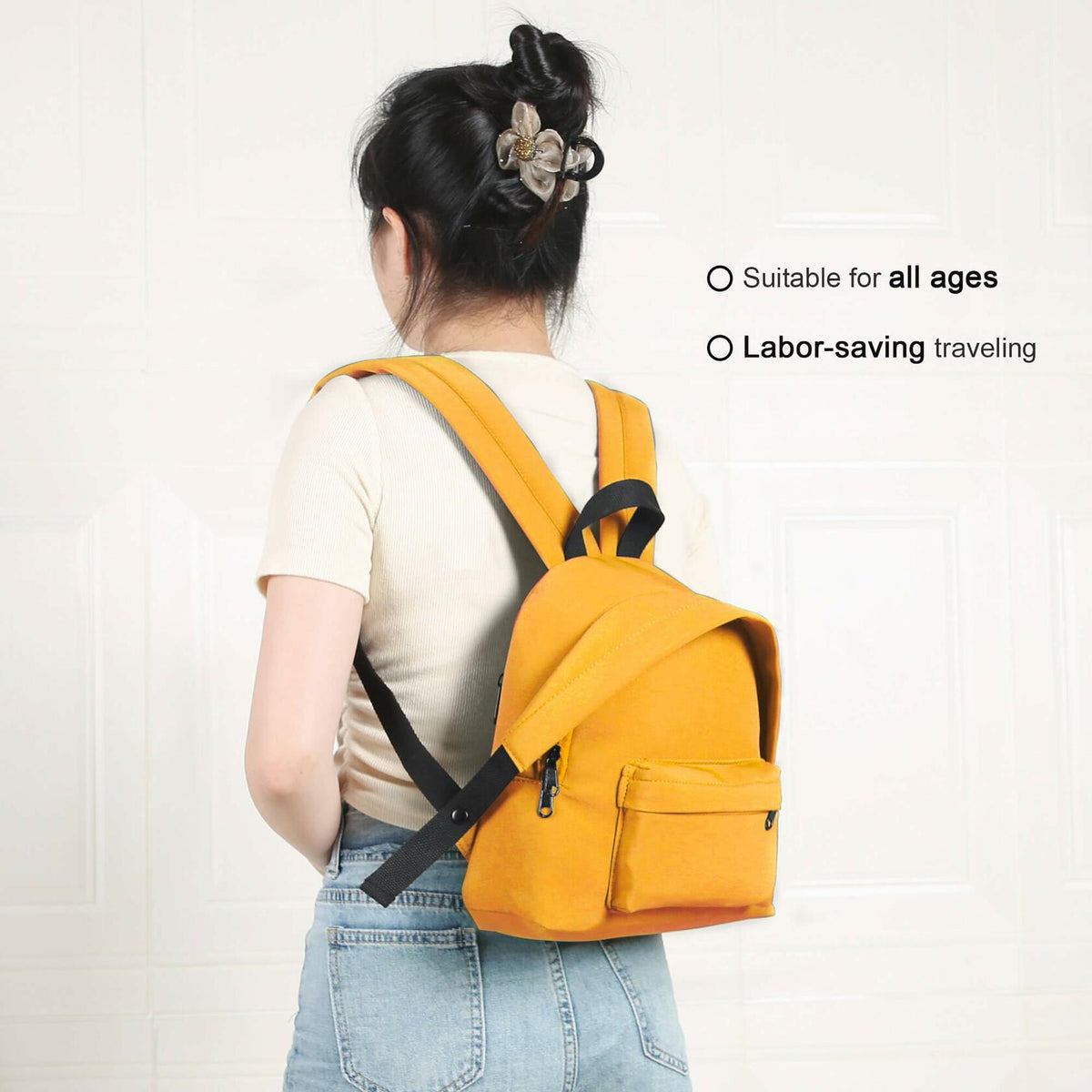 Phaoullzon Mini Backpack Travel Purse Small Casual Daypack Yellow
