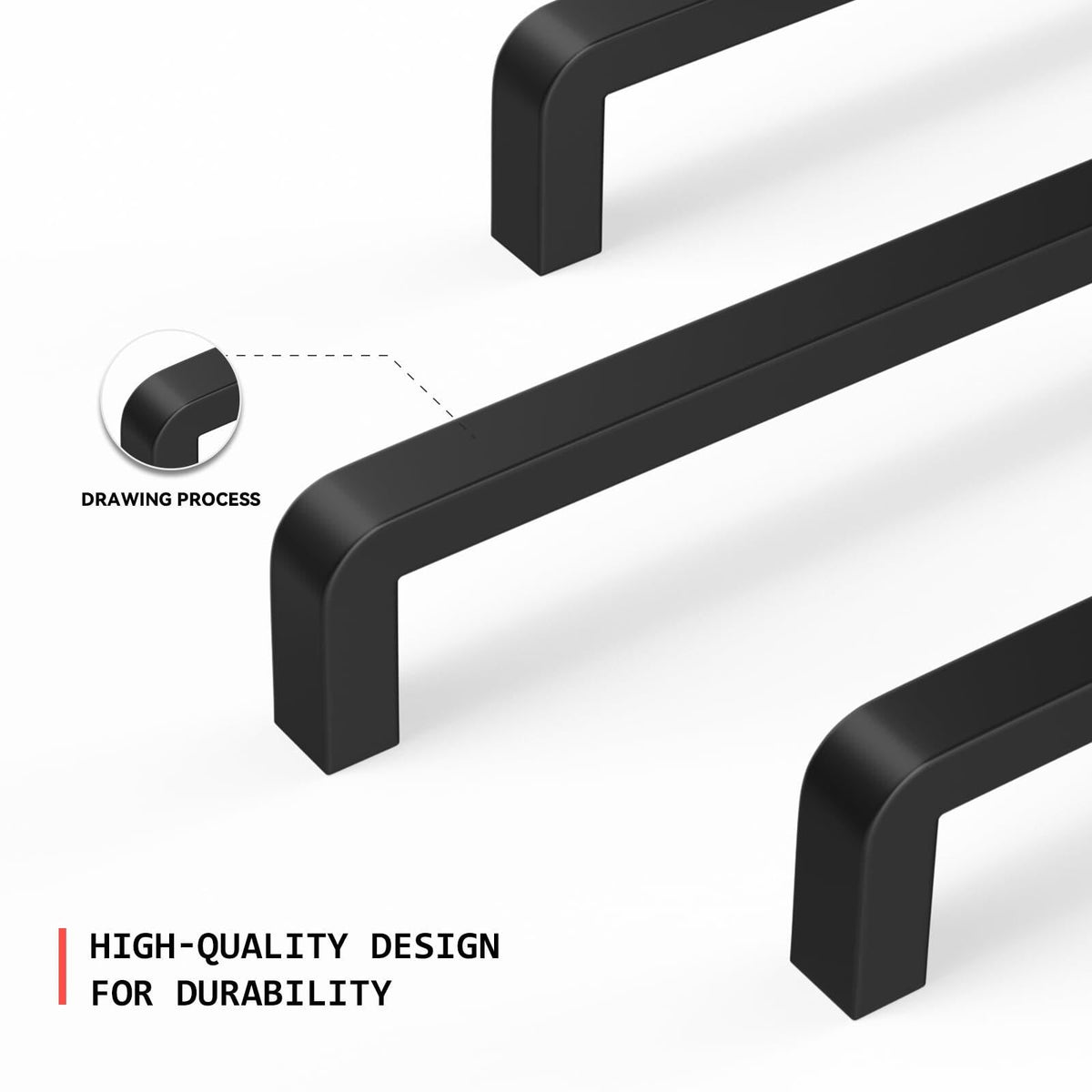 homdiy 25Pack 5in Black Stainless Steel Cabinet Handles Modern Drawer Pulls