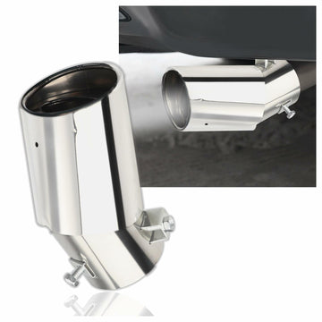 IHOTDER Stainless Steel Car Exhaust Tip 5.5'' Length Bolt-On Bright Silver