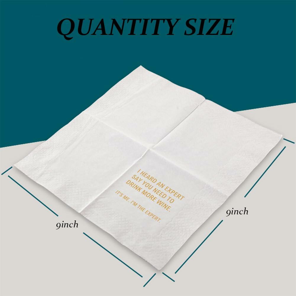VOWFOO Came For The Wine Stayed For Gossip Funny Cocktail Napkins 100pcs 4.5x4.5
