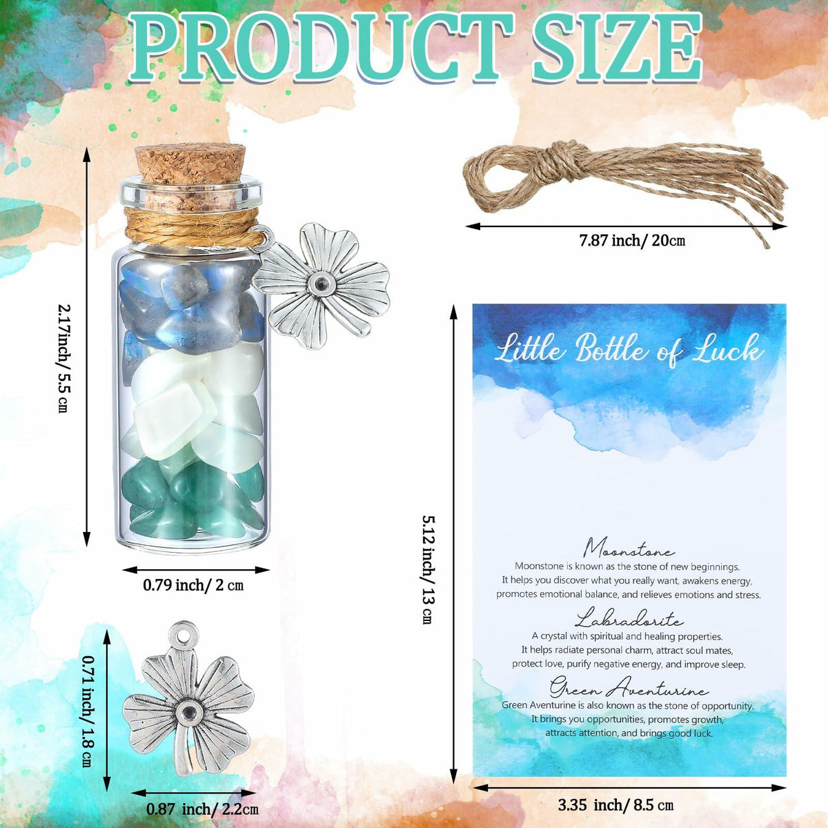 Reallnaive Good Luck Crystal Gemstone Bottle Souvenir Gift 0.13lb