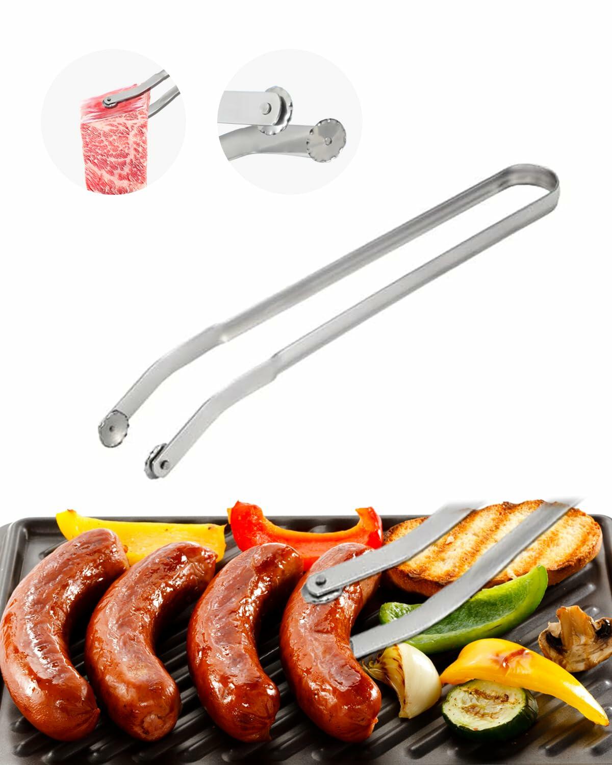 [Like New] QKFU BBQ Sa-Used Rotating Maybe, Flip Bacon Steak Meat Sausage Vegetables Tongs