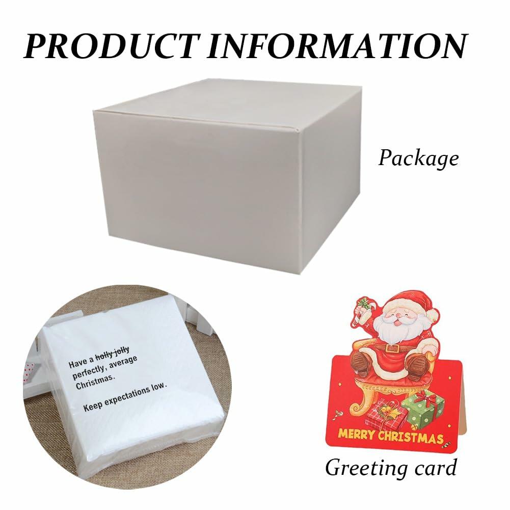 VOWFOO Funny Christmas Quotes Cocktail Napkins 4.5x4.5 2-ply 100pcs