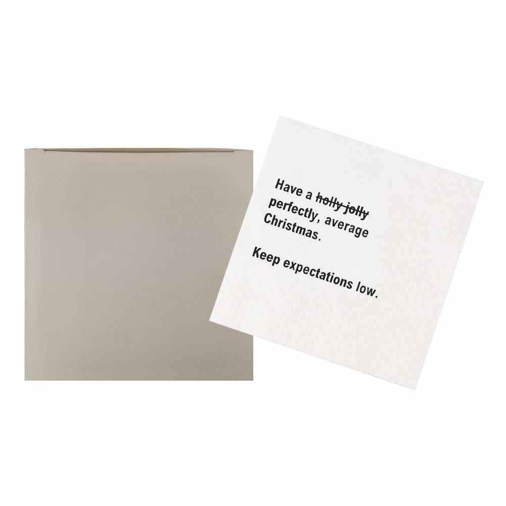 VOWFOO Funny Christmas Quotes Cocktail Napkins 4.5x4.5 2-ply 100pcs