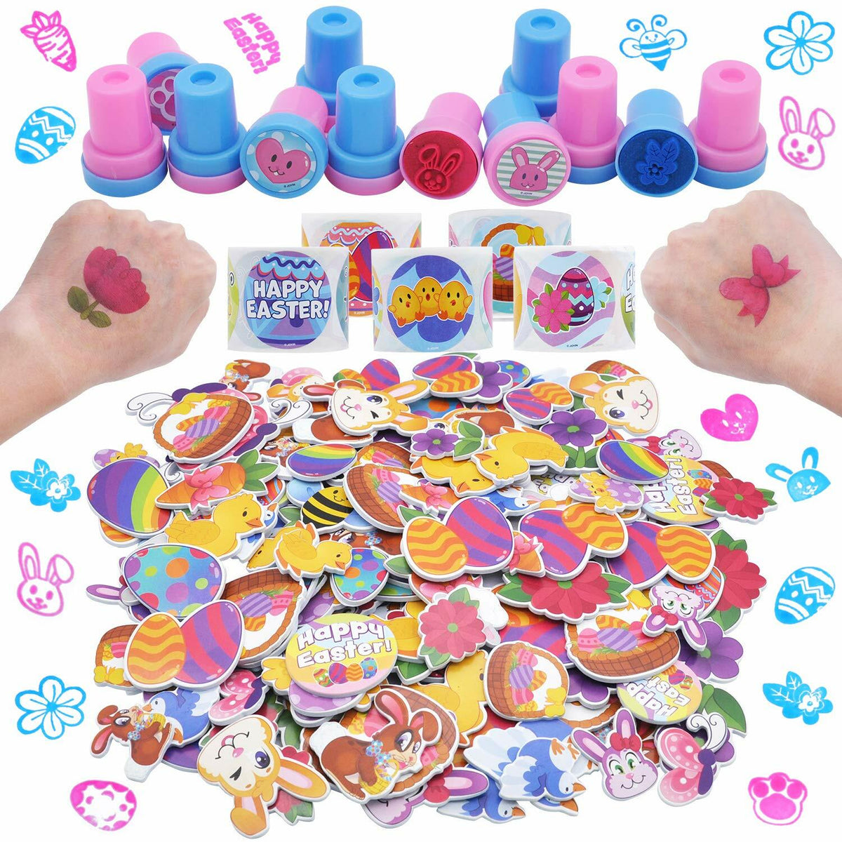 JOYIN 1000 Easter Arts & Crafts Kit with Stickers, Stampers, Tattoos