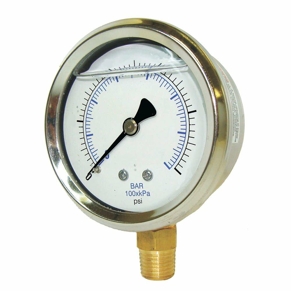 PIC Gauges 201L-208R Bottom Mount Pressure Gauge 2" Dial 0-5000 psi