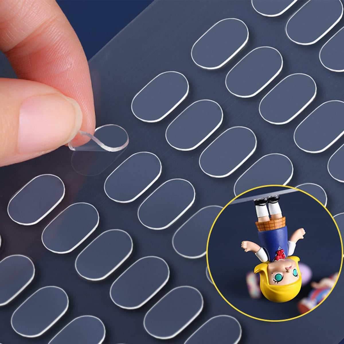Adhesive Stick Dots Two-Sided Mounting Putty 0.4x0.4in 900pcs Clear