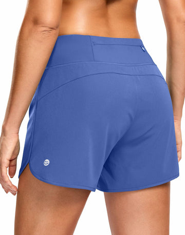 G Gradual Women's 3" Running Shorts Mesh Liner Phone Pockets Blue Size XS