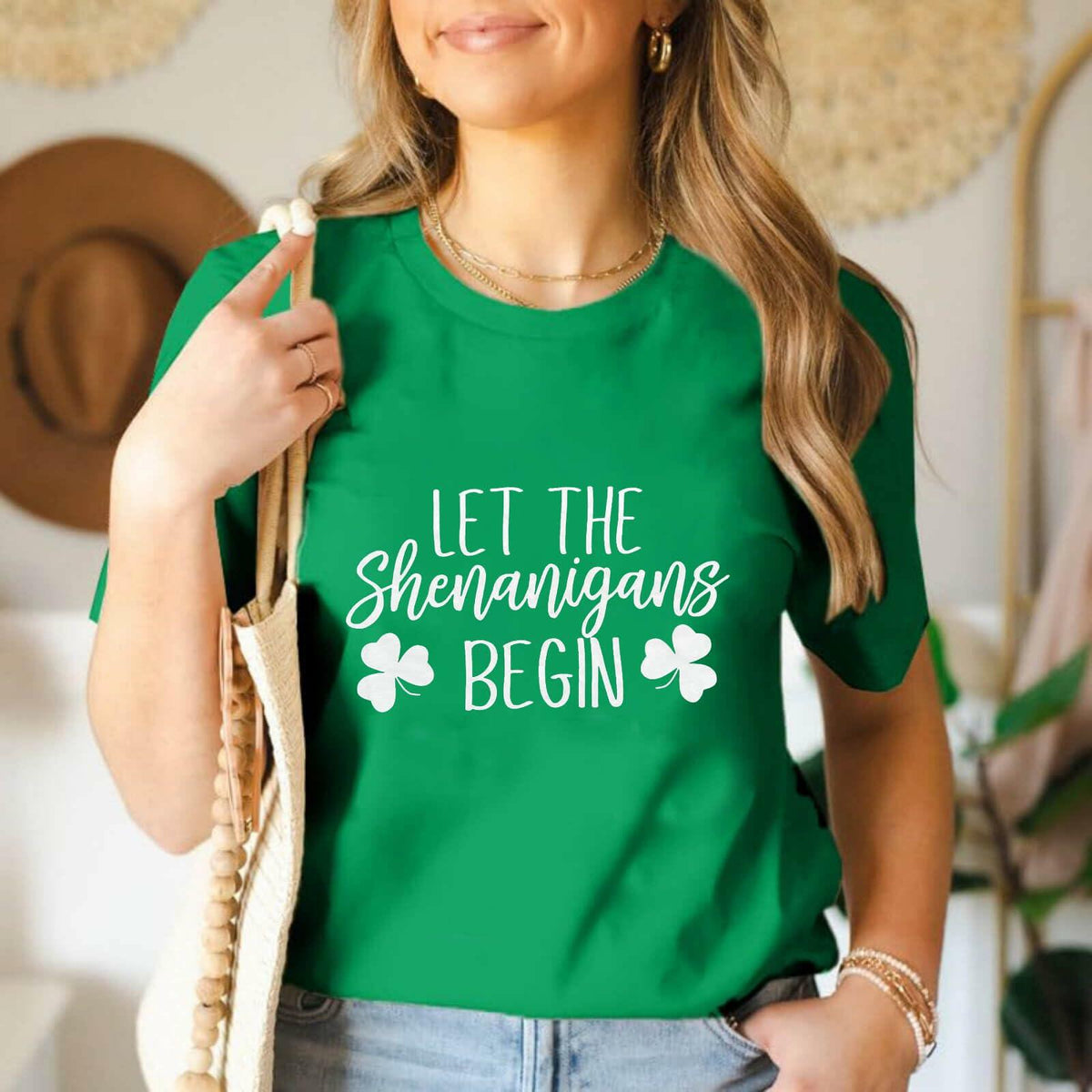 St Patricks Day Shirt Women Shamrock Funny Tee Green Size M