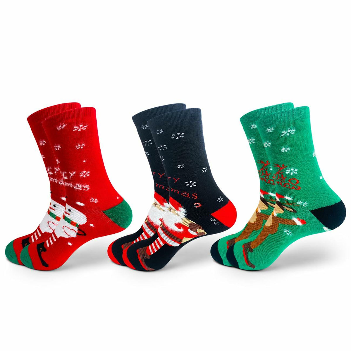 KKVXVEUQZ Women's Christmas Socks Premium Cotton Holiday Gift Festive (3)