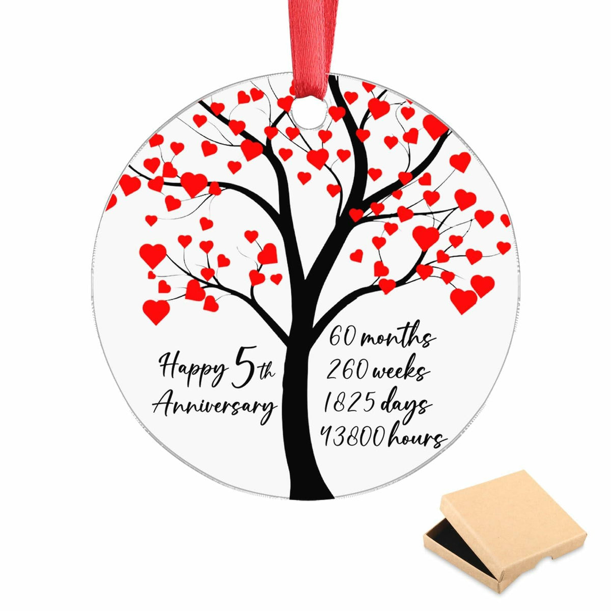 Fipsieneml 5th Anniversary Acrylic Ornament 5 Year Couples HL-AC-12