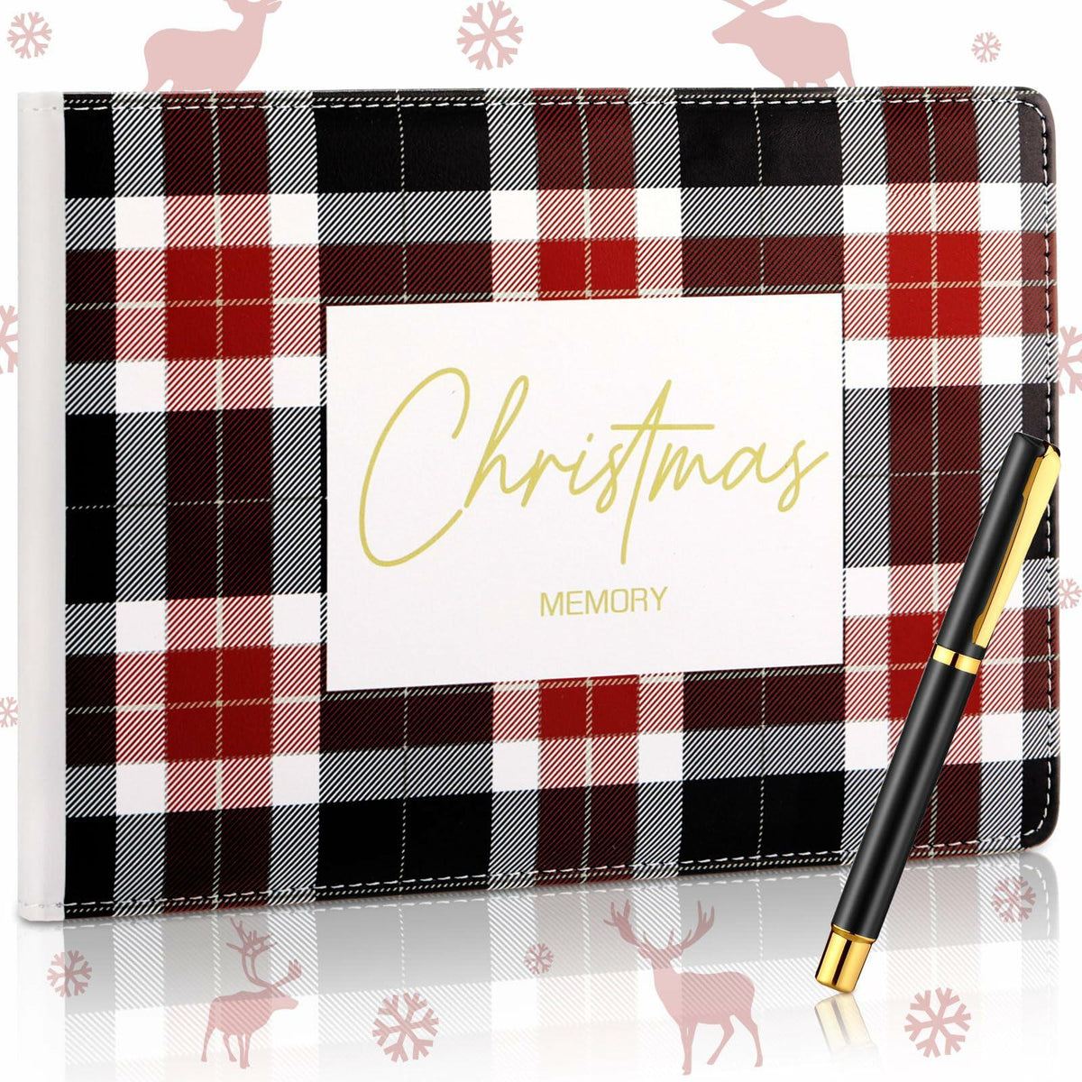 Frienda Leather Christmas Memory Book Scrapbook Album 9x6 White 144 Pages