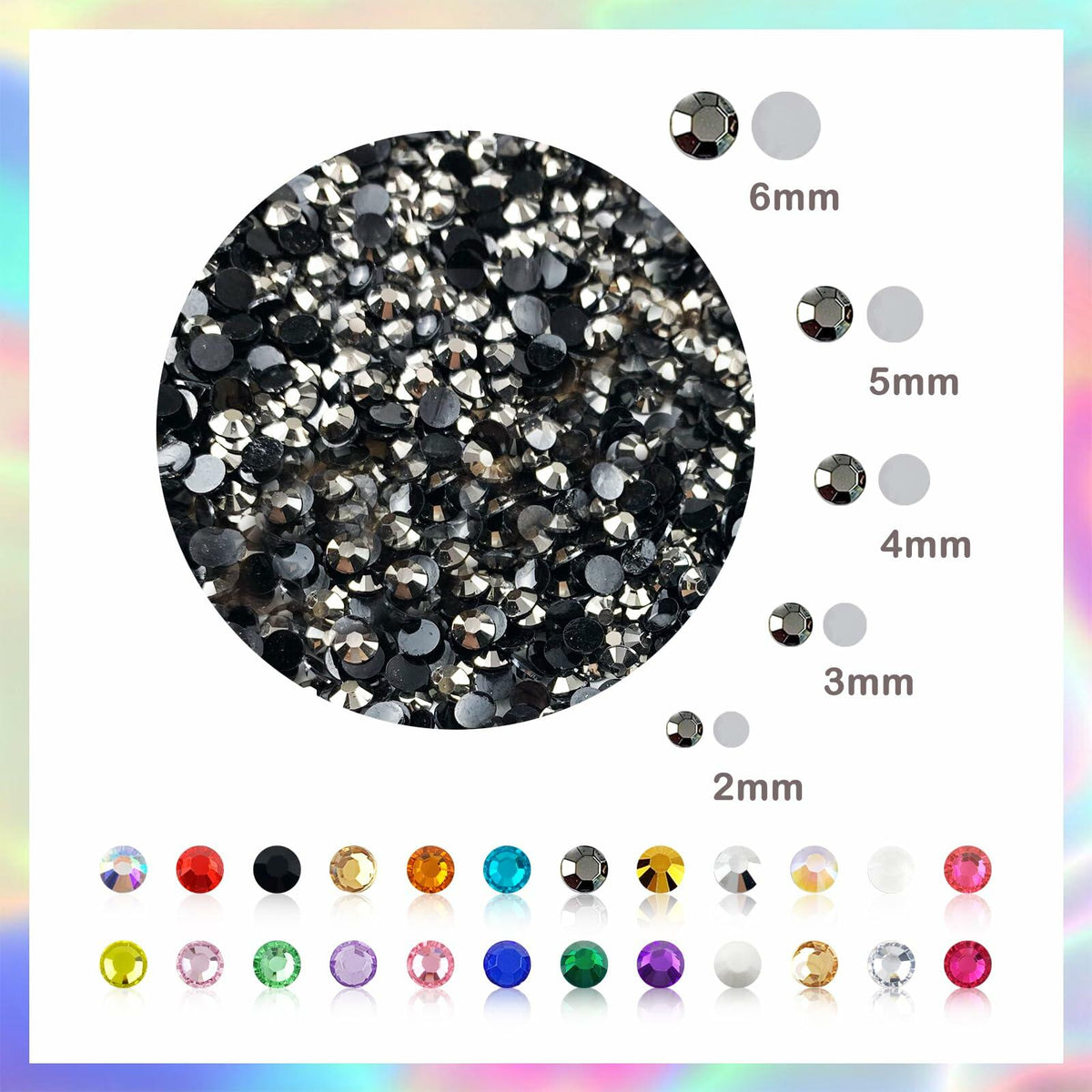 CLRDIVA 5mm Transparent Purple AB Resin Rhinestones Flatback Craft Gems