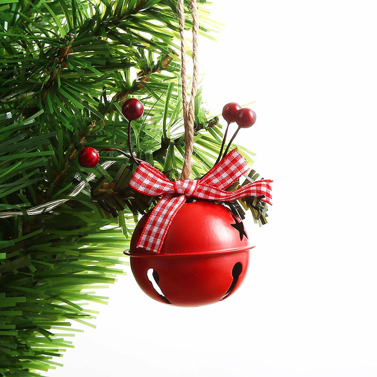 18 PCS Christmas Jingle Bells Ornaments Red White Green Tree Decor