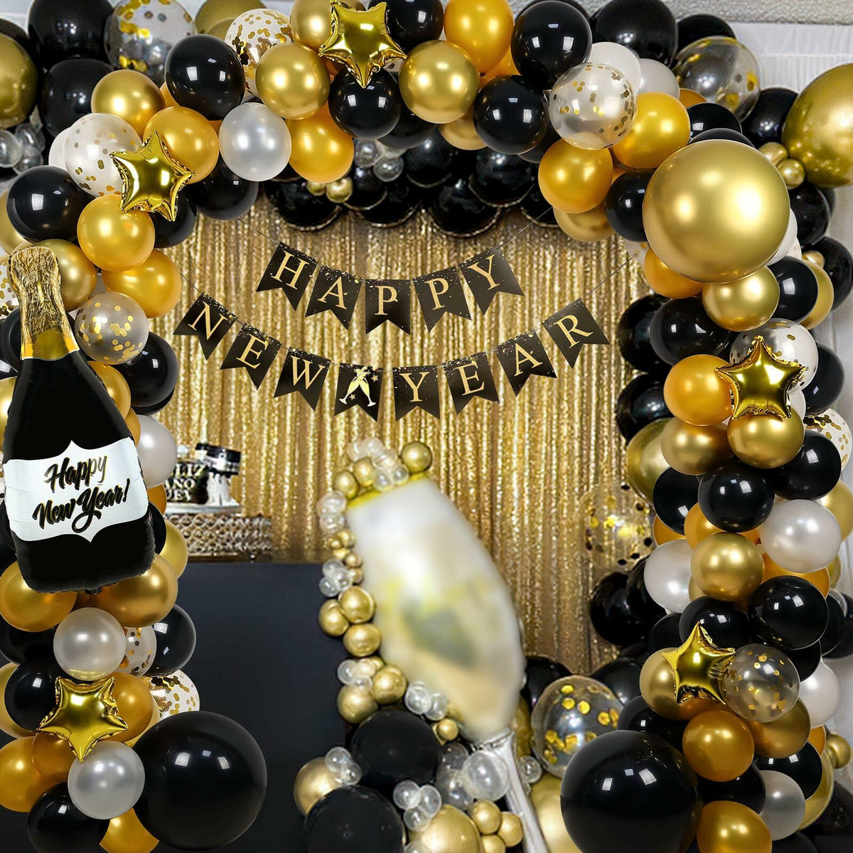 Happy New Year Balloon Arch Garland Kit 2025 Party Supplies Decorations