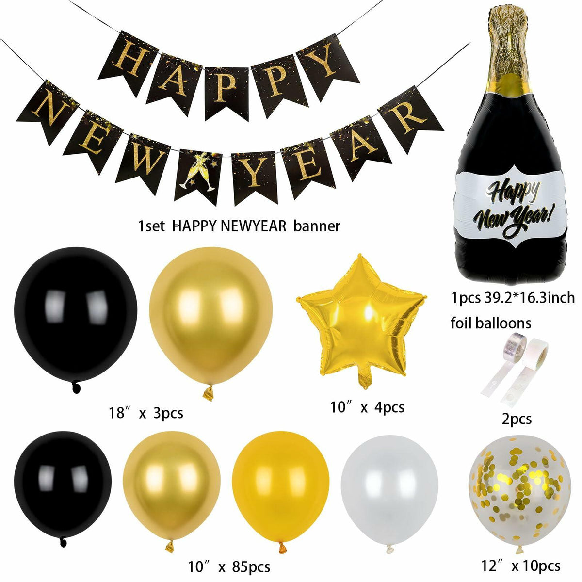 Happy New Year Balloon Arch Garland Kit 2025 Party Supplies Decorations