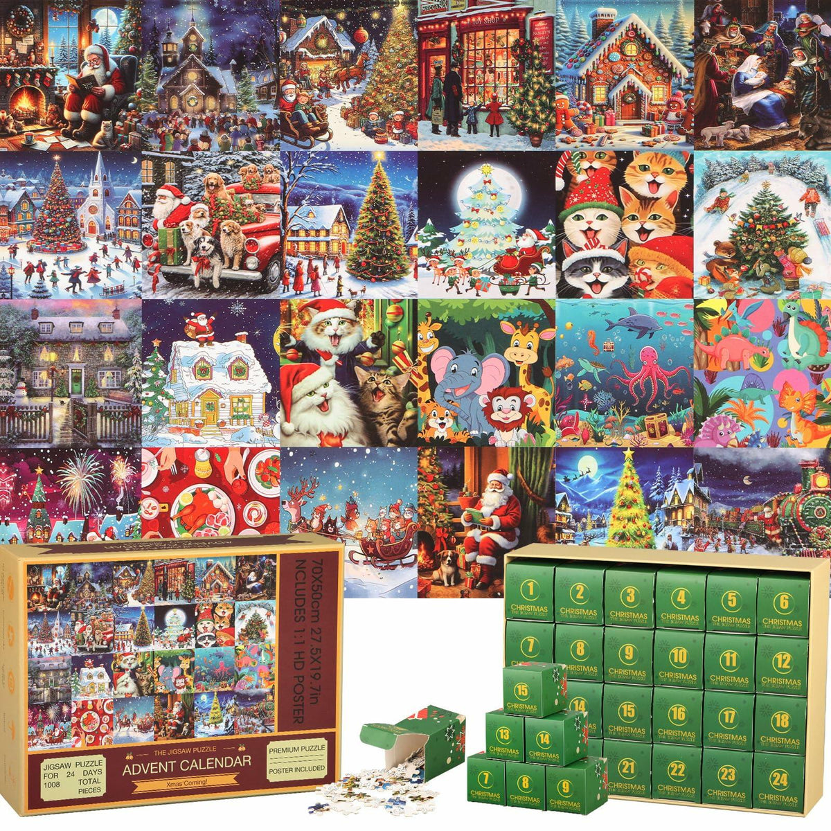 Sibosen 2024 Polar Christmas 1008pc Puzzle Advent Calendar Style-01