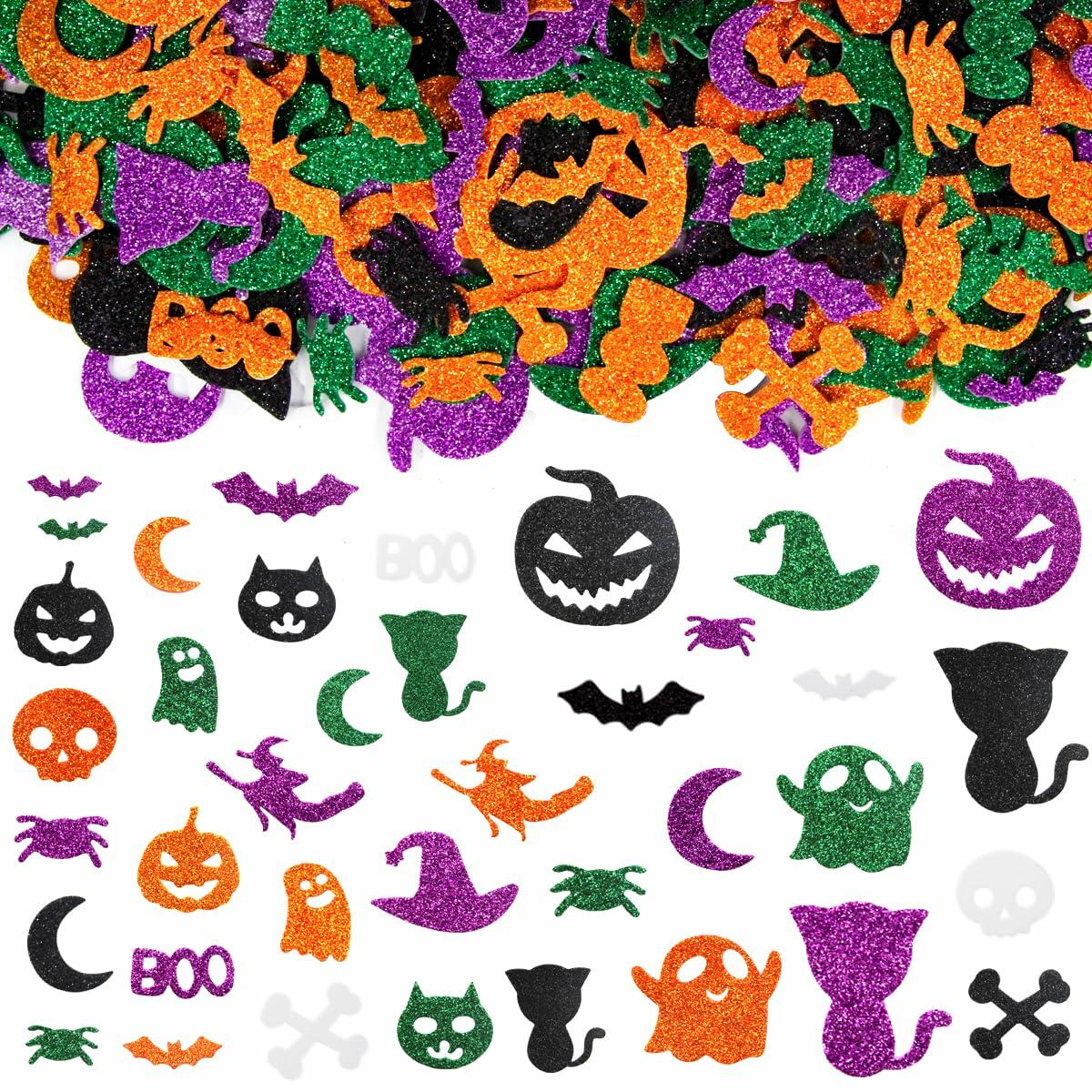 Fancy Land Halloween Foam Glitter Stickers 500 Pcs Sparkly Craft Supplies