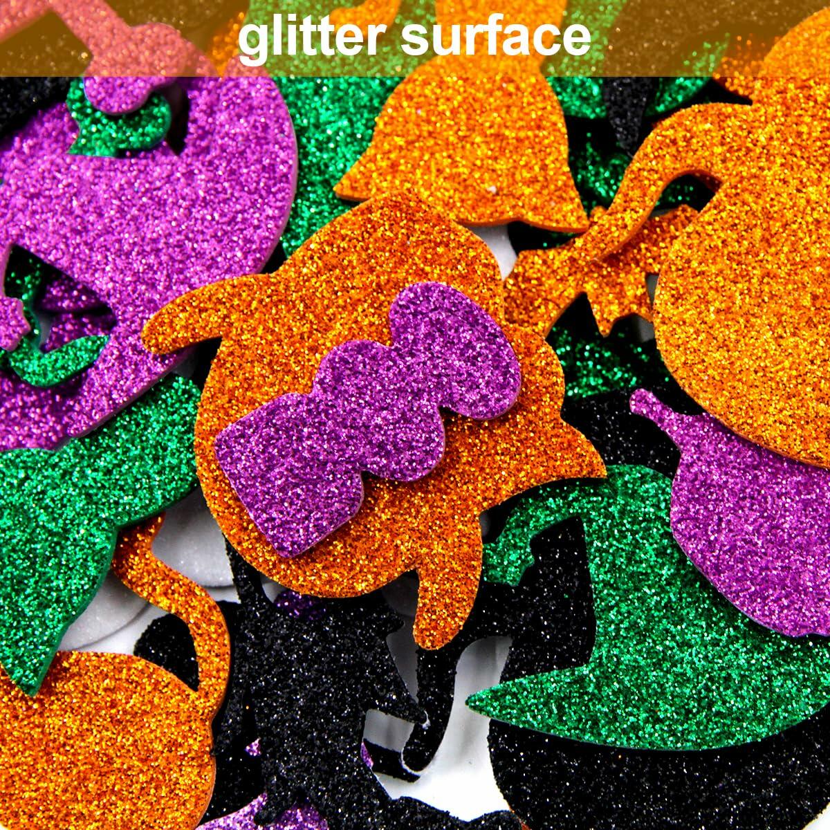Fancy Land Halloween Foam Glitter Stickers 500 Pcs Sparkly Craft Supplies