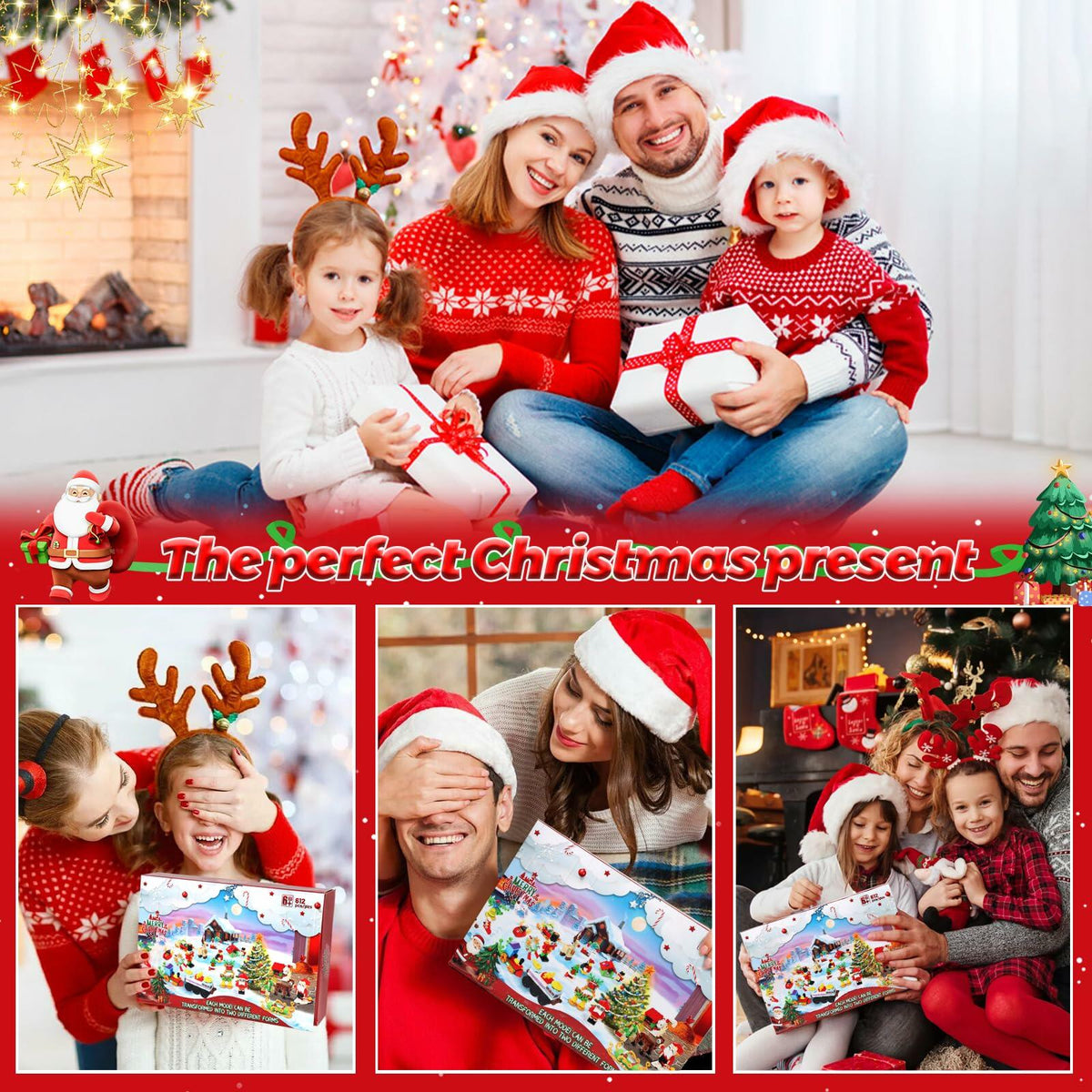 Advent Calendar 2024 Building Blocks Set 12-in-1 Countdown to Christmas