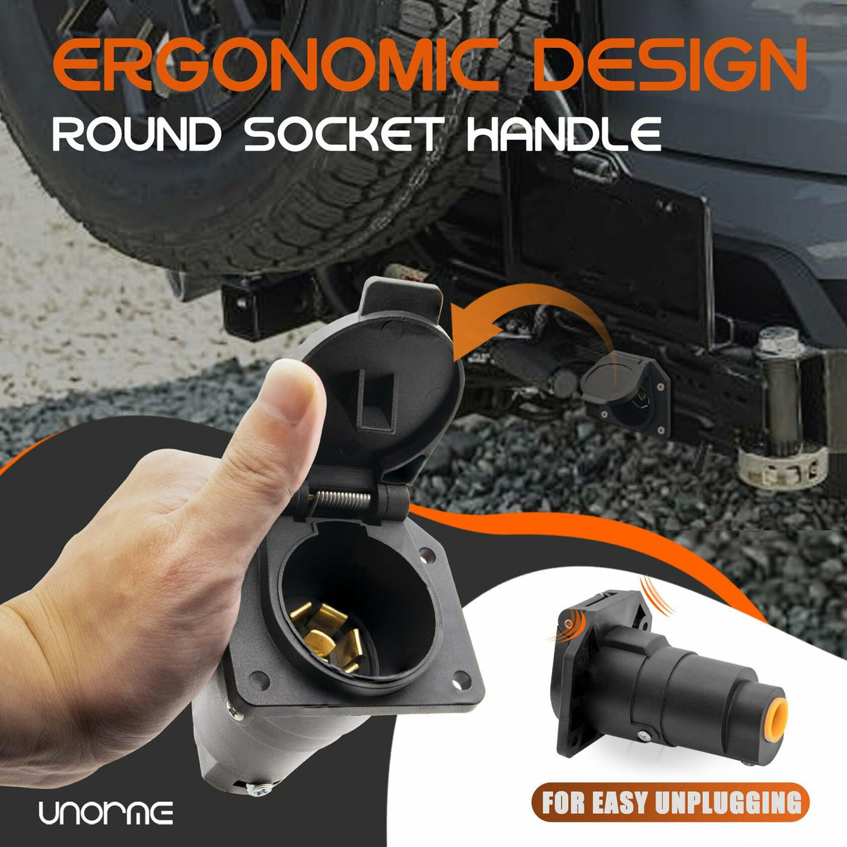 UNORME 7-Pin RV Blade Trailer Wiring Harness Connector 7-Pin