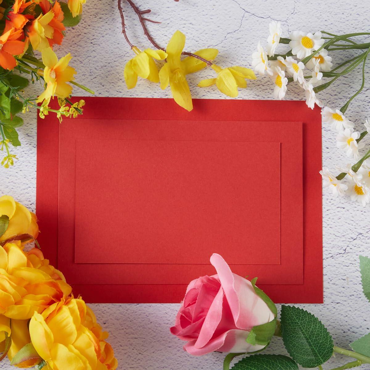 100 Sheets Christmas Cardstock Paper 250 GSM Thick 5x7in Green Red