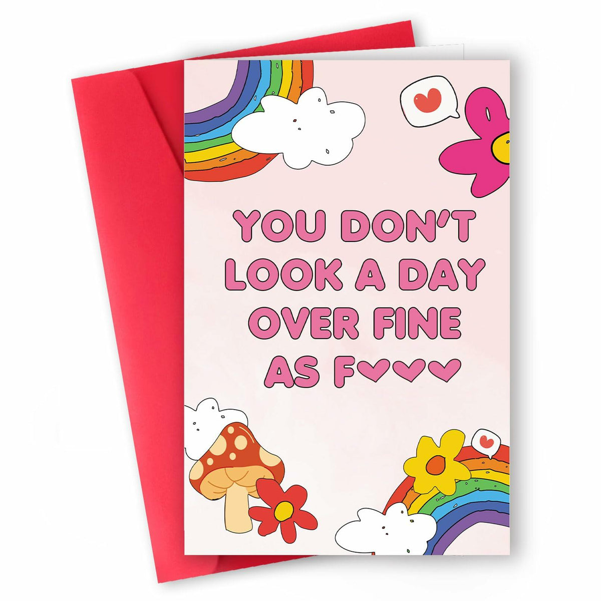 ICOOLYI Funny Birthday Card for Her Humorous Rainbow Unique Playful