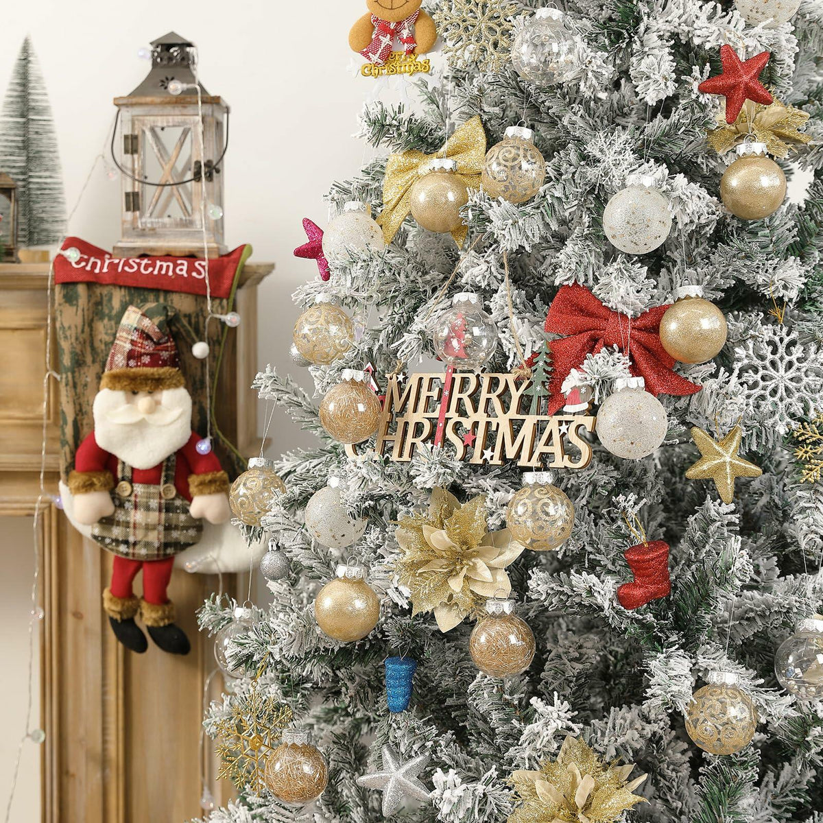 [Like New] YYHUAWU Christmas Ball Ornaments Hanging Tree Decorations Set Xmas Decor