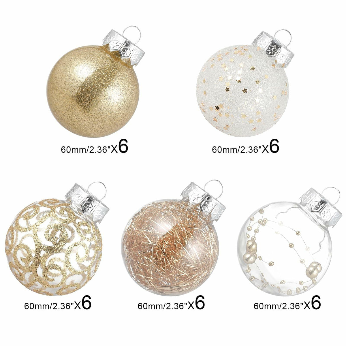 [Like New] YYHUAWU Christmas Ball Ornaments Hanging Tree Decorations Set Xmas Decor