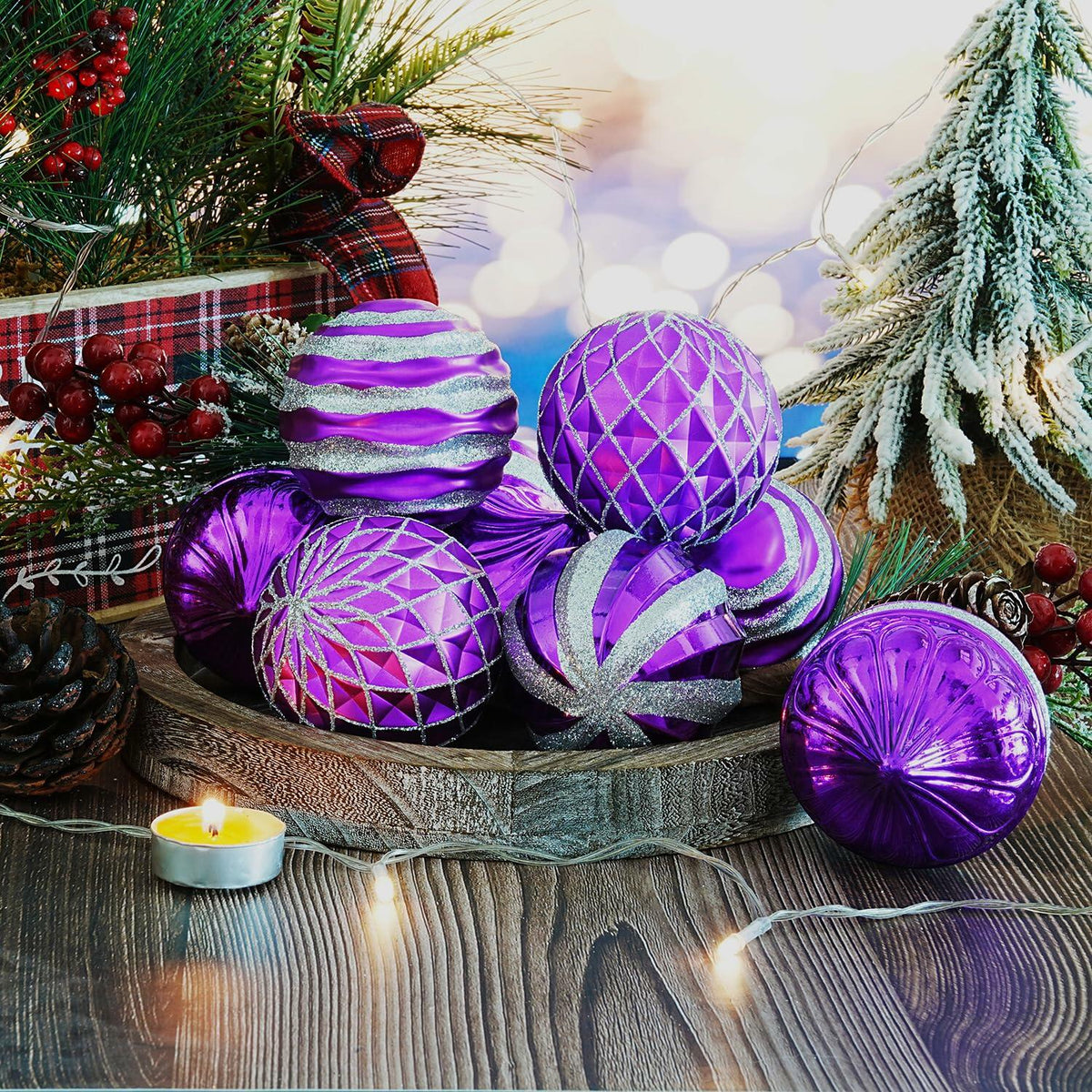 Dohance Christmas Ornaments Set 9ct Tree Decoration Balls Holiday Decor
