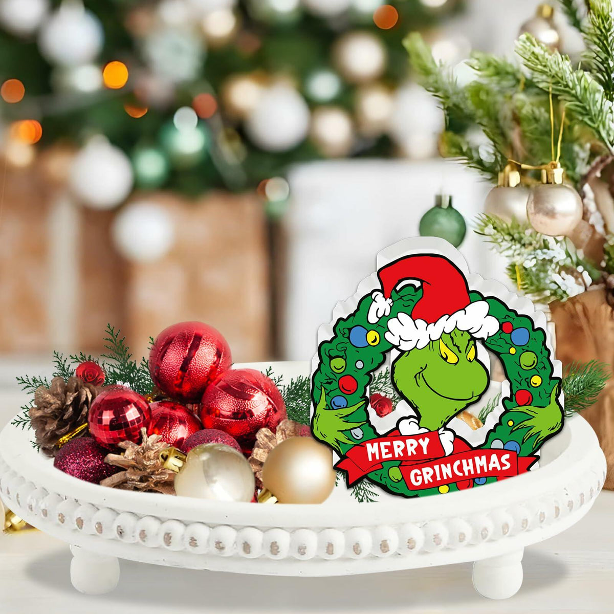 Whoville Merry Christmas Wood Sign Funny Tiered Tray Farmhouse Decor
