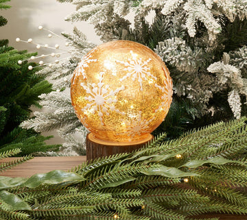 Diahom Christmas Table Decorations 6in Champagne Gold Snowflake Ball