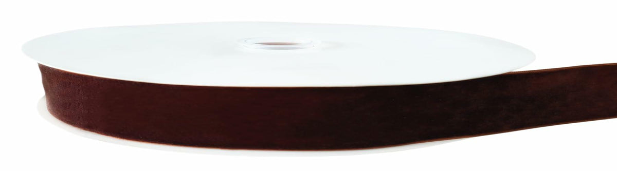 Abbaoww Coffee Velvet Ribbon 5/8 Inch 25 Yards Single Face Velvet Ribbon