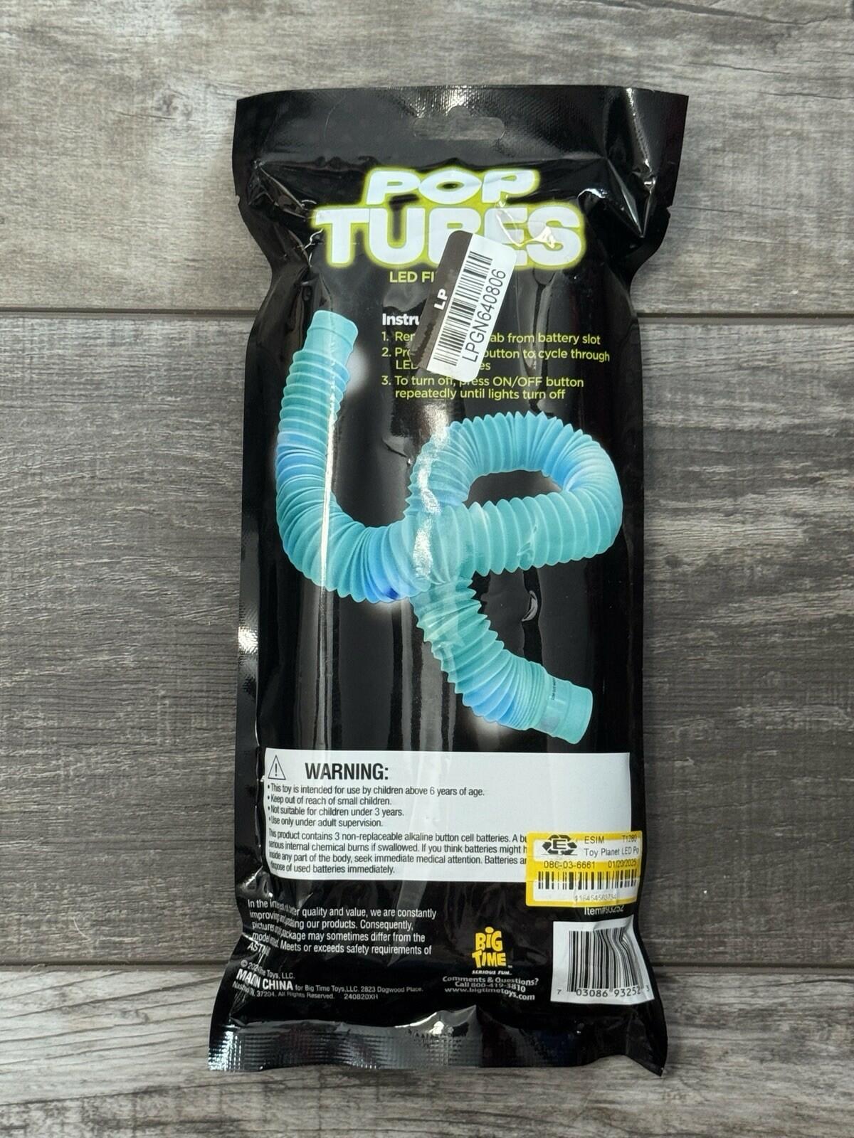 Toy Planet Pop Tubes LED Fidget Sensory Toy P1 Light Up Tubes
